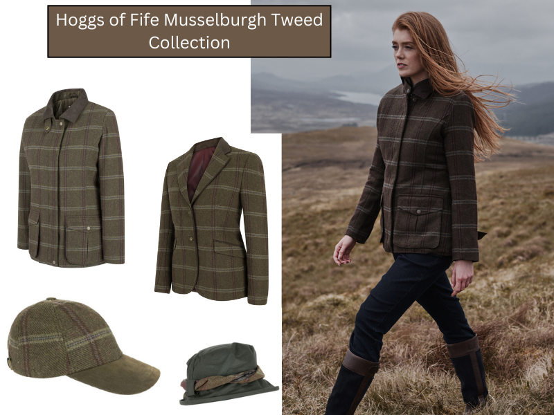 Hoggs of Fife Musselburgh Tweed collection with women on grouse moors