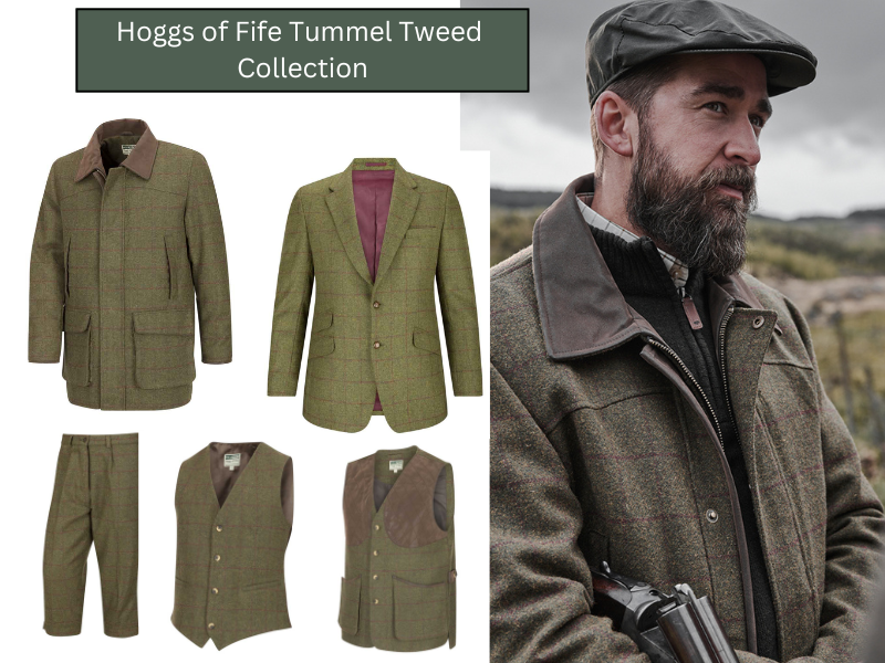 Hoggs of Fife Tummel Tweed collection with man wearing tummel jacket