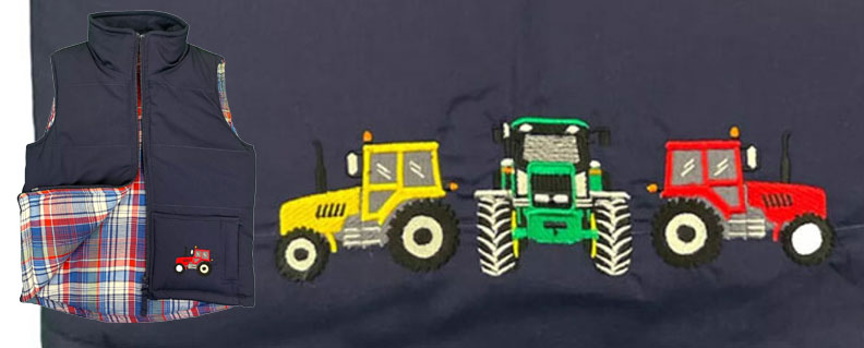Kids Bodywarmer with Tractor Embroidery